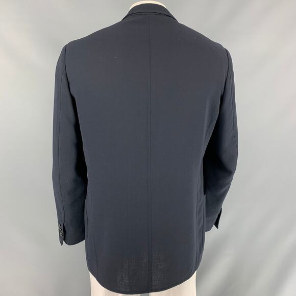 ERMENEGILDO ZEGNA Size 44 Navy Solid Single breasted Sport Coat - Picture 3 of 4